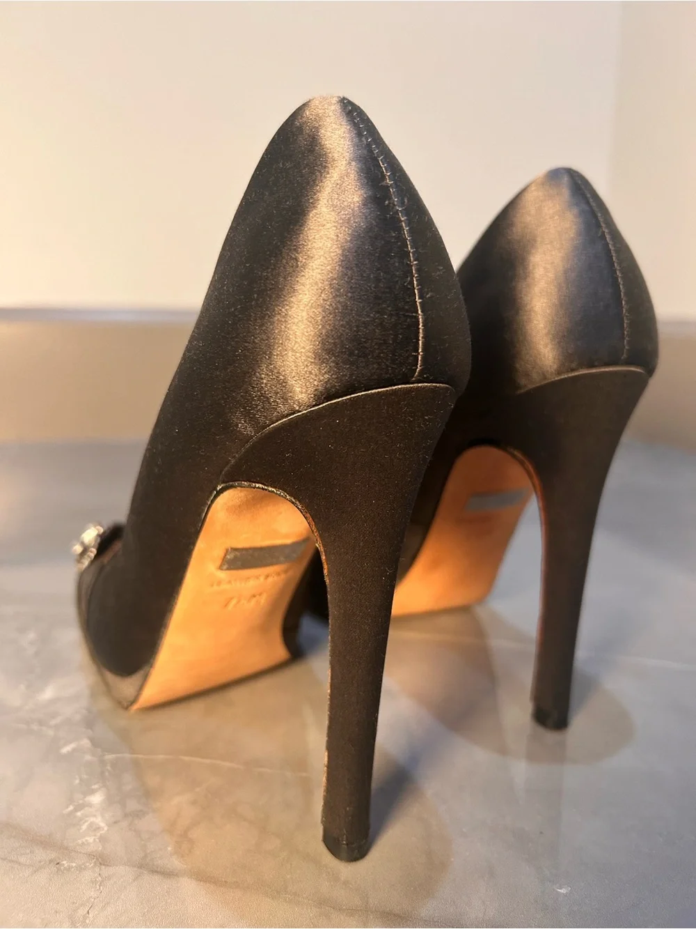 Badgley Mischka Satin Jewel high heels